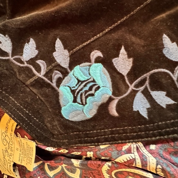 Lucky Brand Black Blazer with Blue Floral Design - Picture 3 of 9